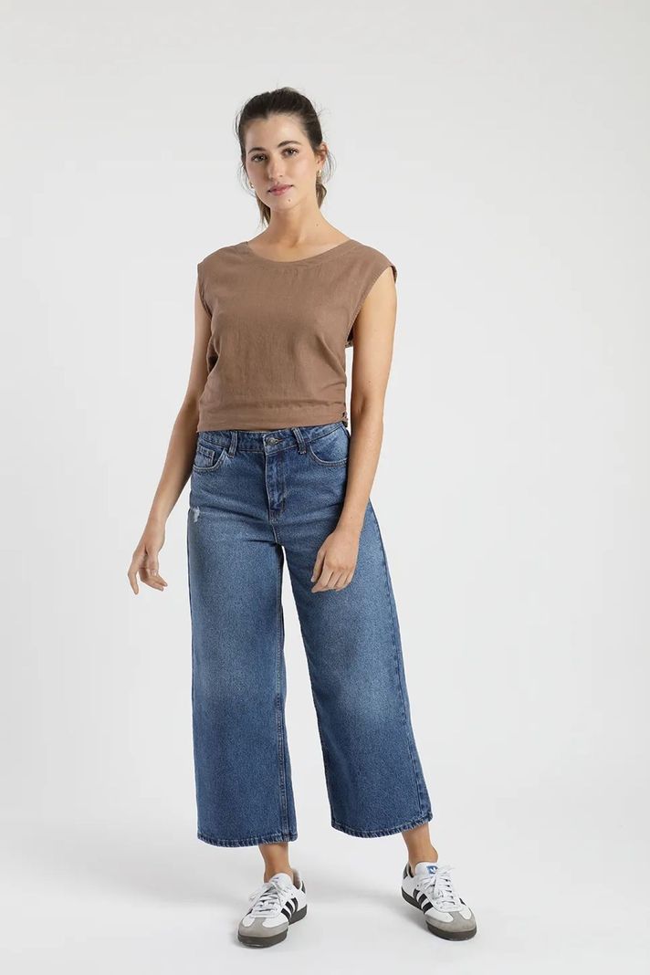 Pantalón mujer Turquía azul -3