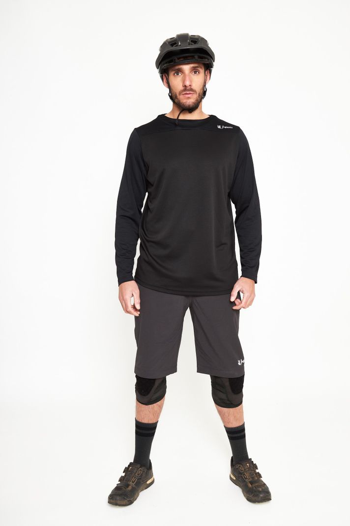 Polera manga larga hombre MTB negro -3