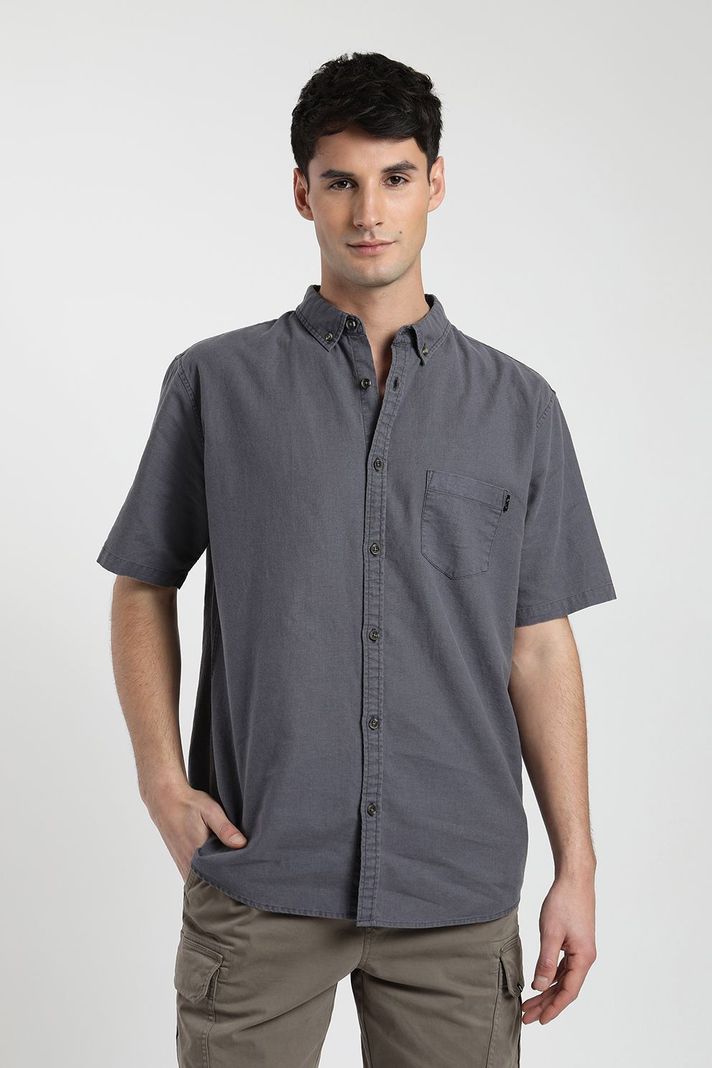 Camisa manga corta Classic azul -0