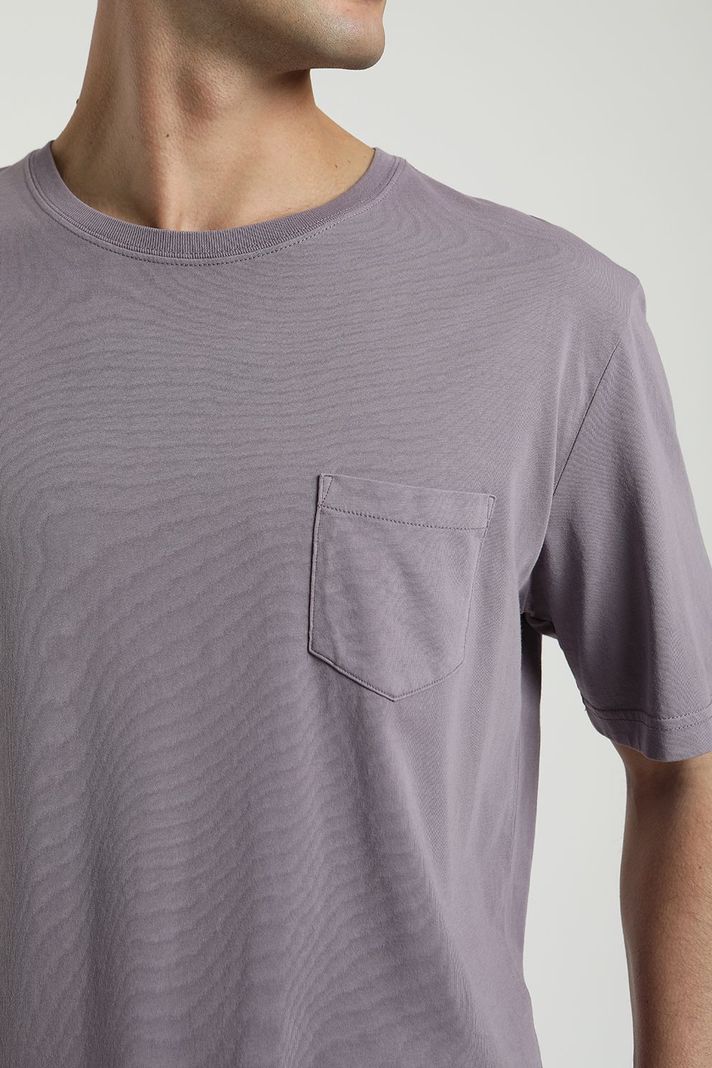 Polera manga corta hombre Bolsillo Stitch malva -2
