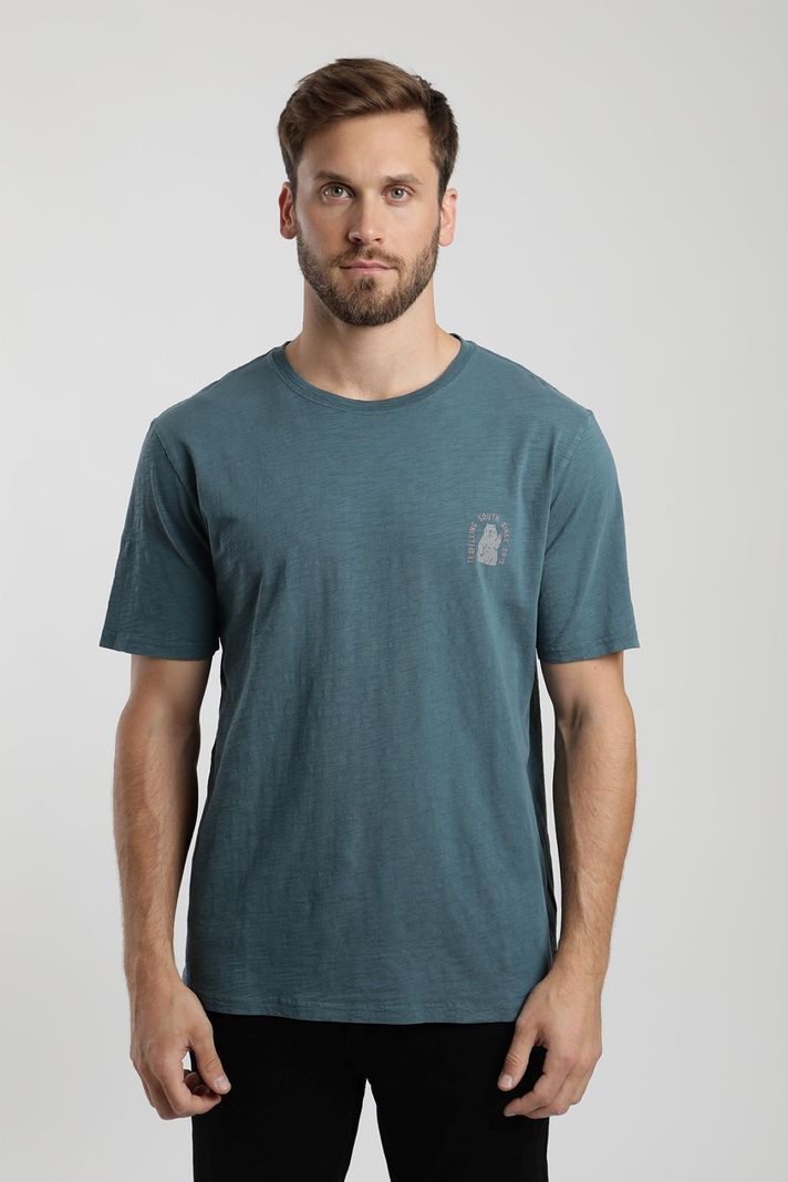 Polera manga corta hombre Oso azul  -0