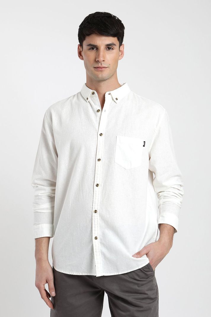 Camisa manga larga Basic blanco -0