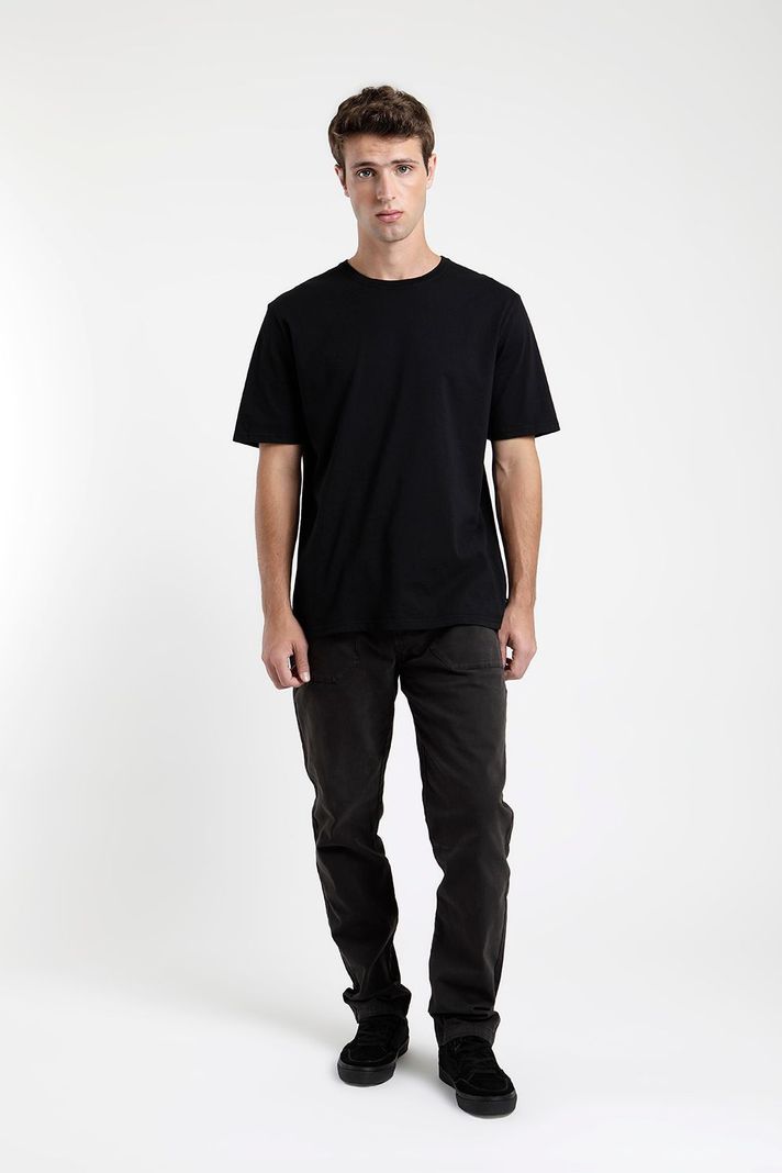 Polera manga corta hombre Plain negro -1