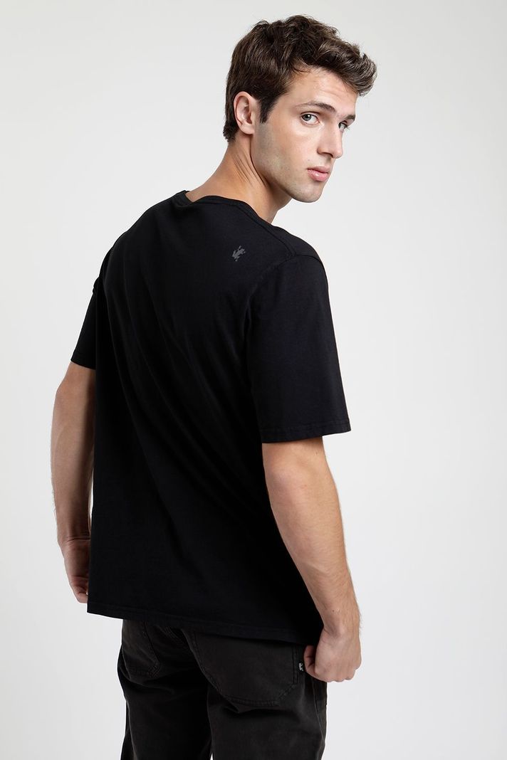 Polera manga corta hombre Plain negro -2