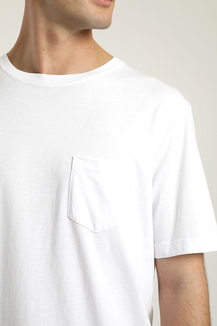 Polera manga corta hombre Bolsillo Stitch blanco -2