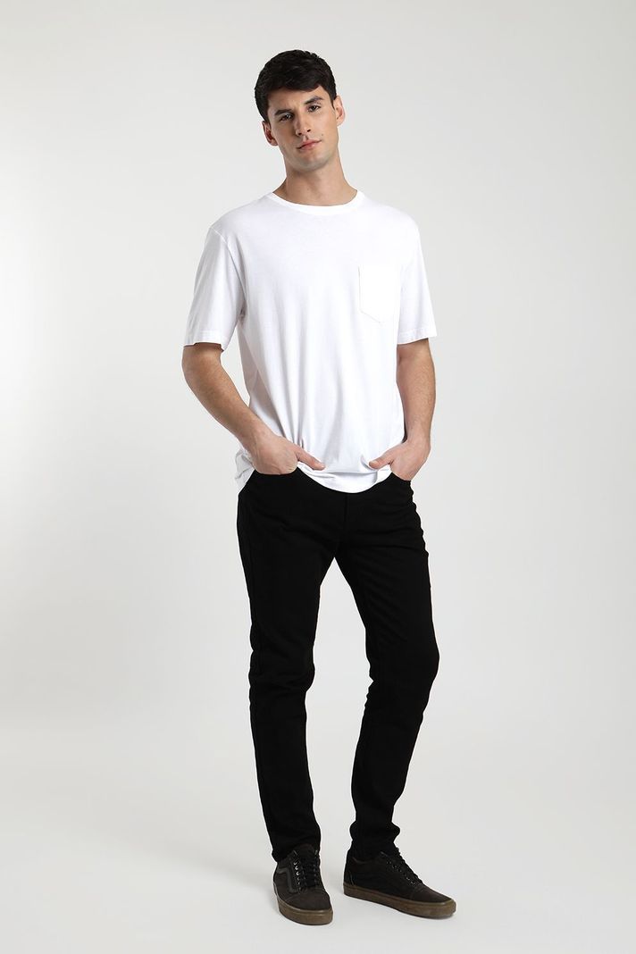 Polera manga corta hombre Bolsillo Stitch blanco -3