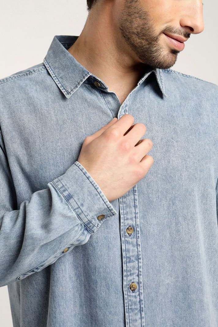 Camisa Manga Larga Hombre Denim -2