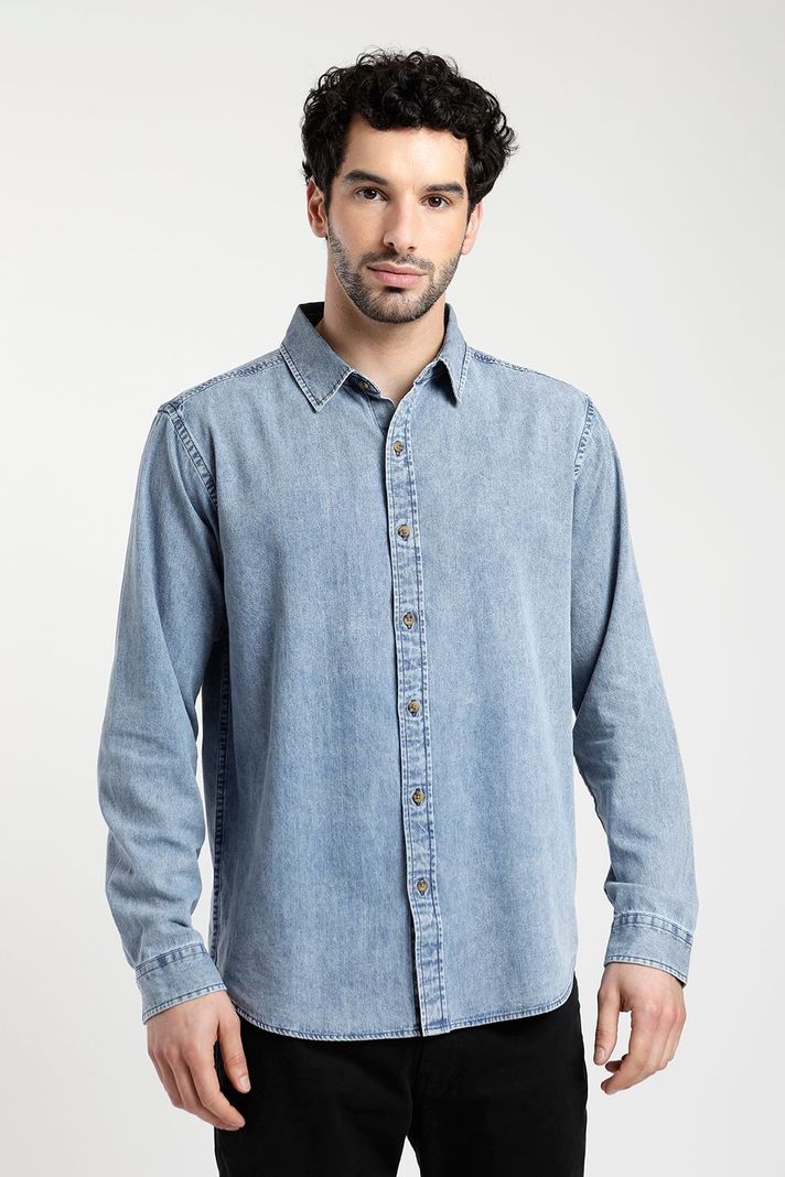 Camisa Manga Larga Hombre Denim -0