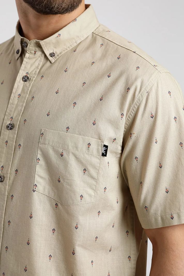 Camisa manga corta Ikat tierra  -1