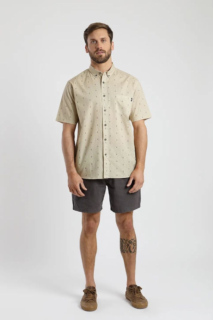 Camisa manga corta Ikat tierra  -2