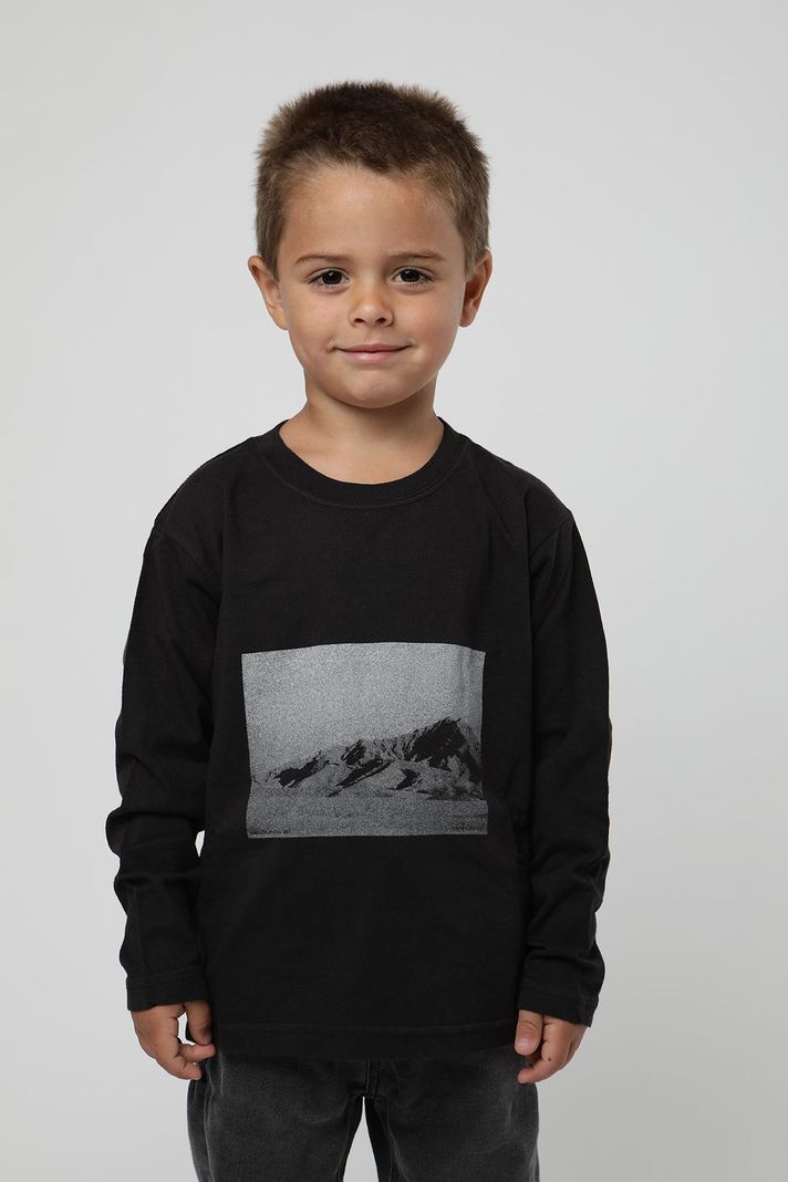 Polera manga larga kids foto negro  -0