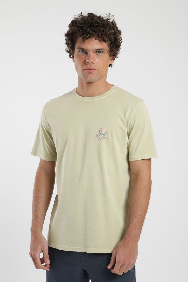 Polera hombre manga corta Vibes beige Algodon organico Froens XS
