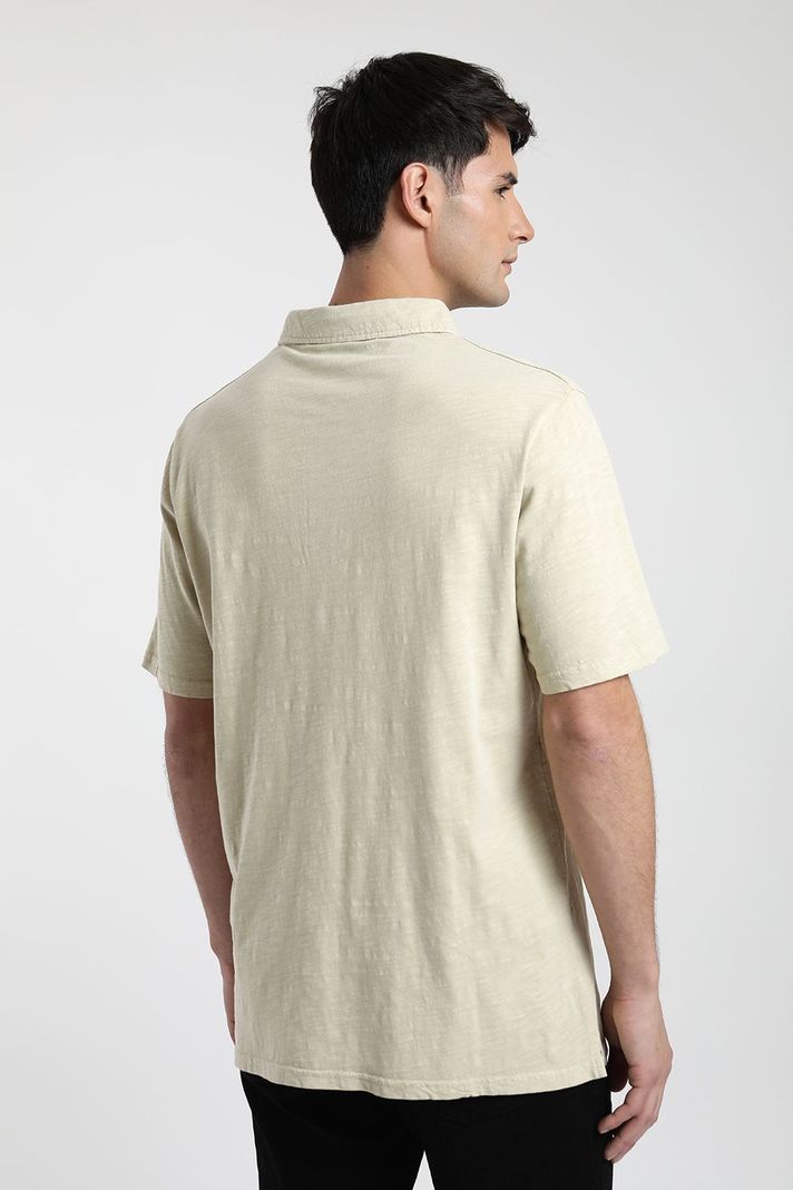 Polera manga corta hombre DT beige -1