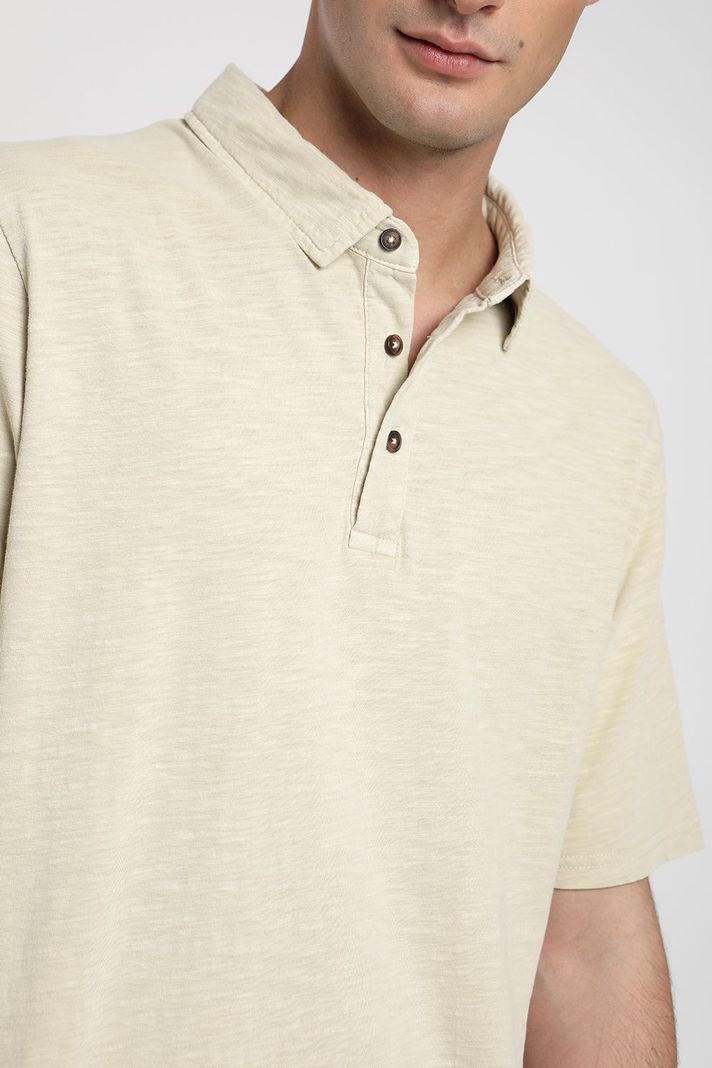 Polera manga corta hombre DT beige -2