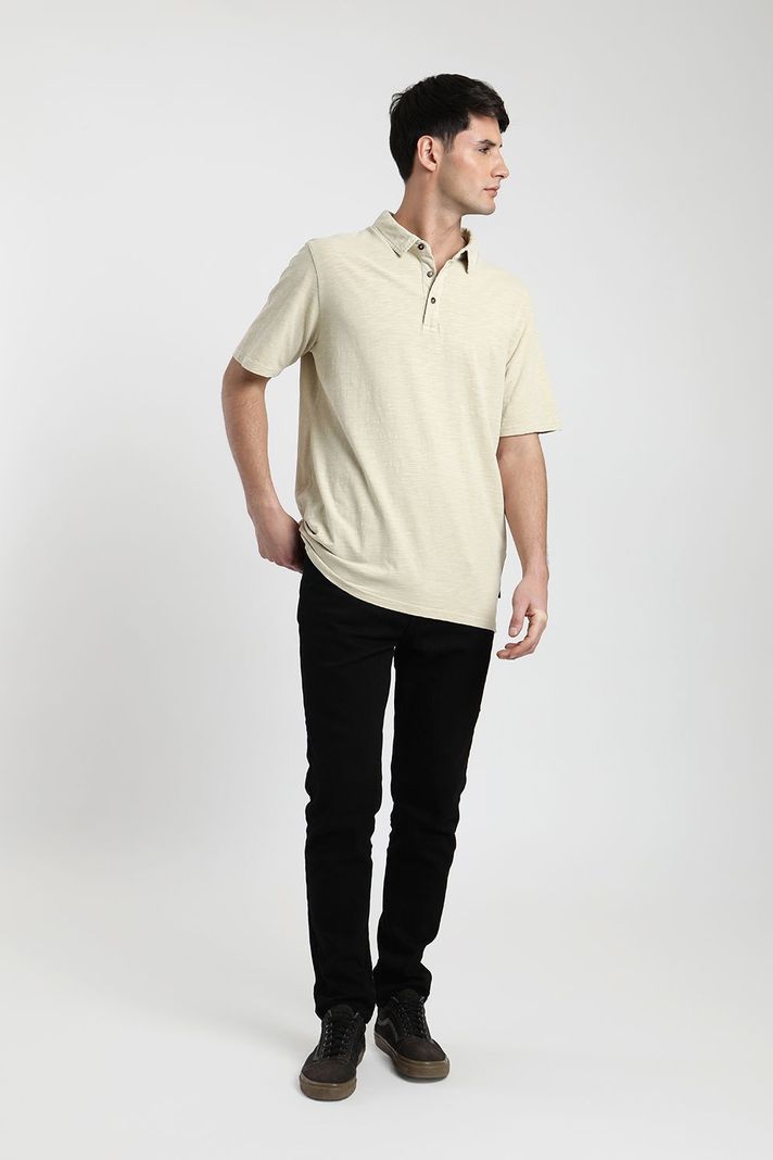 Polera manga corta hombre DT beige -3