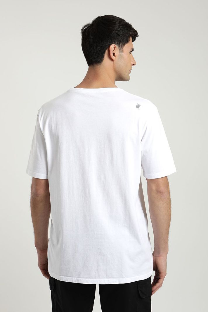 Polera manga corta hombre Foto océano blanco -2