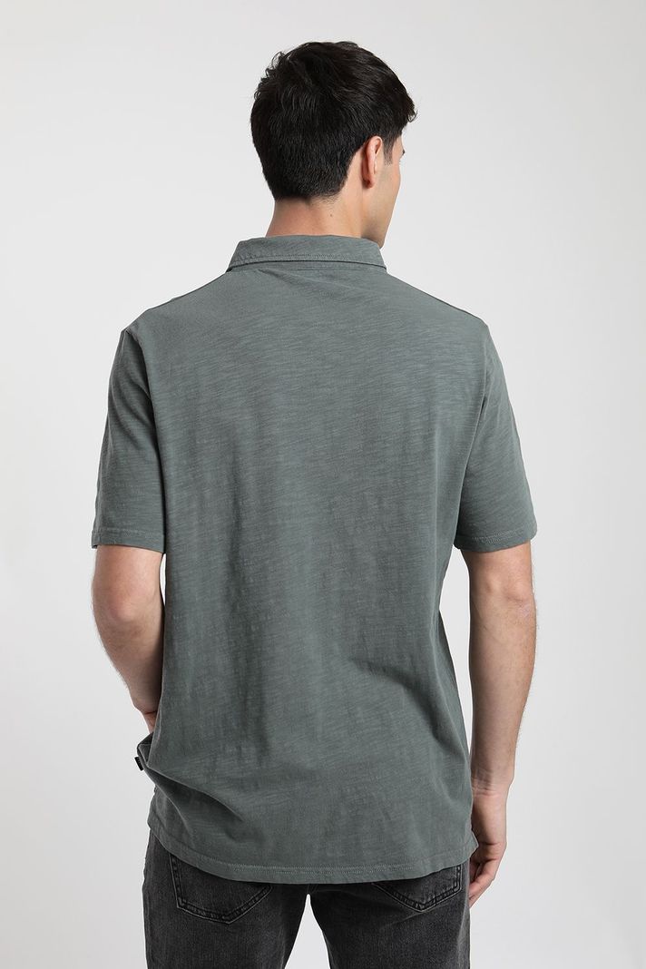 Polera manga corta hombre DT verde  -1