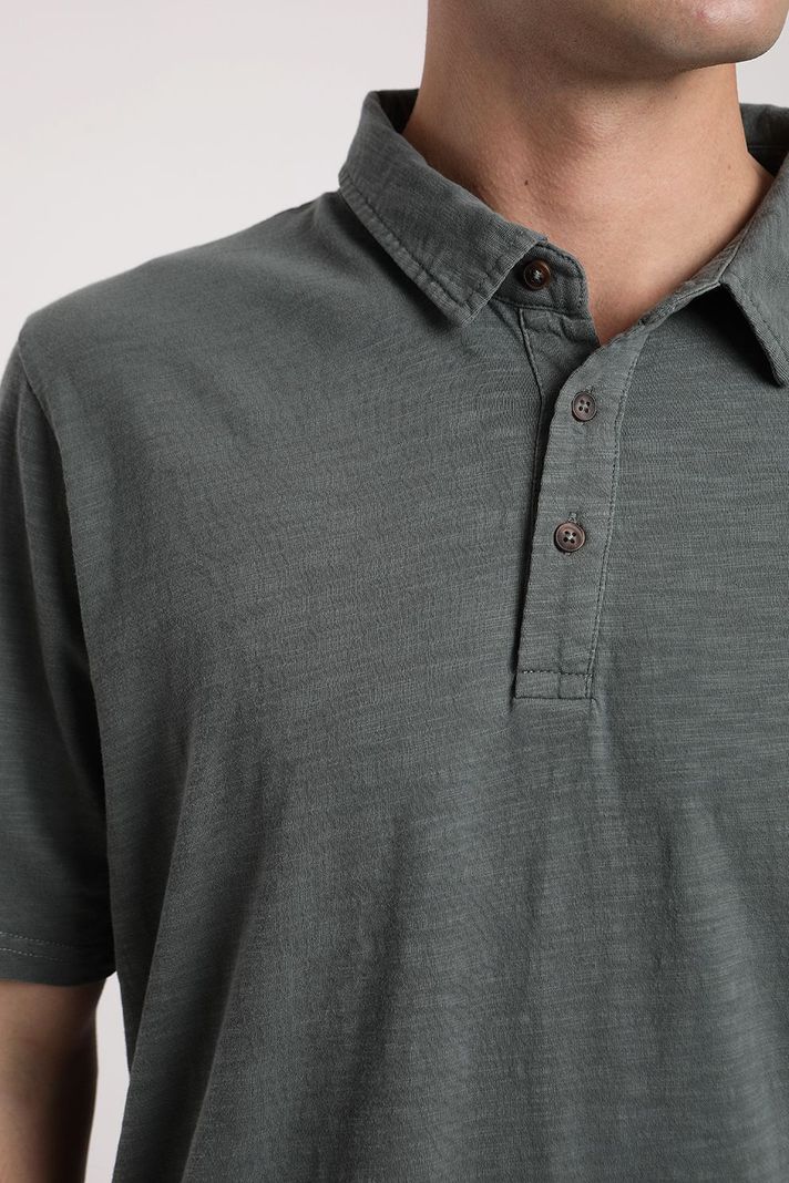 Polera manga corta hombre DT verde  -2