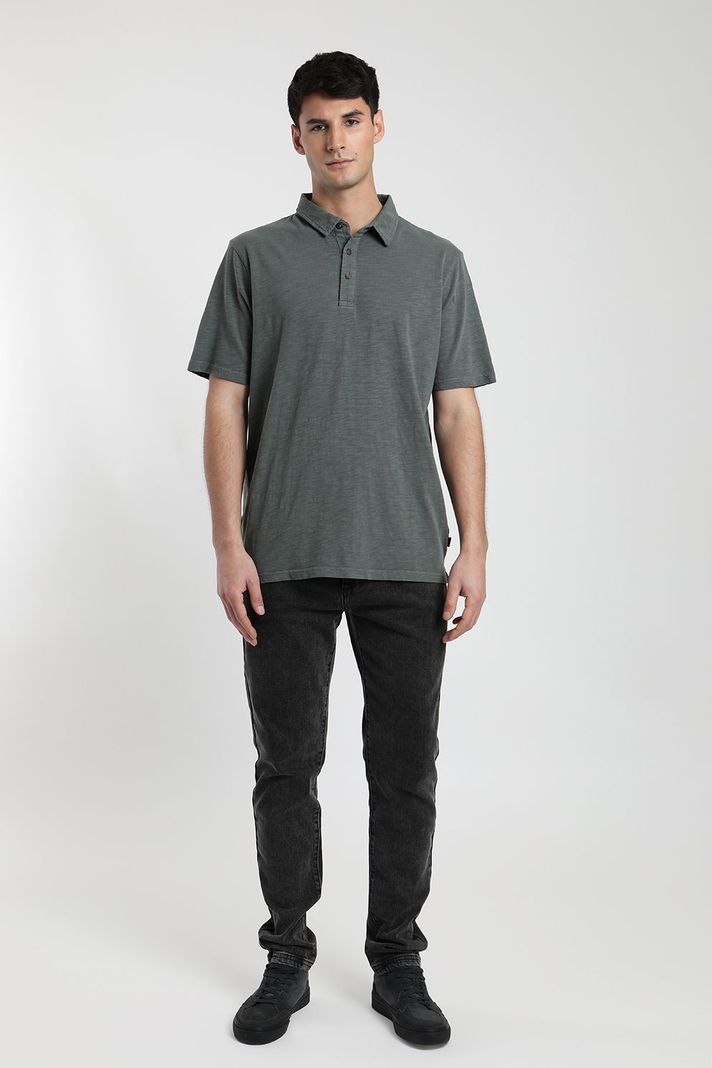 Polera manga corta hombre DT verde  -3
