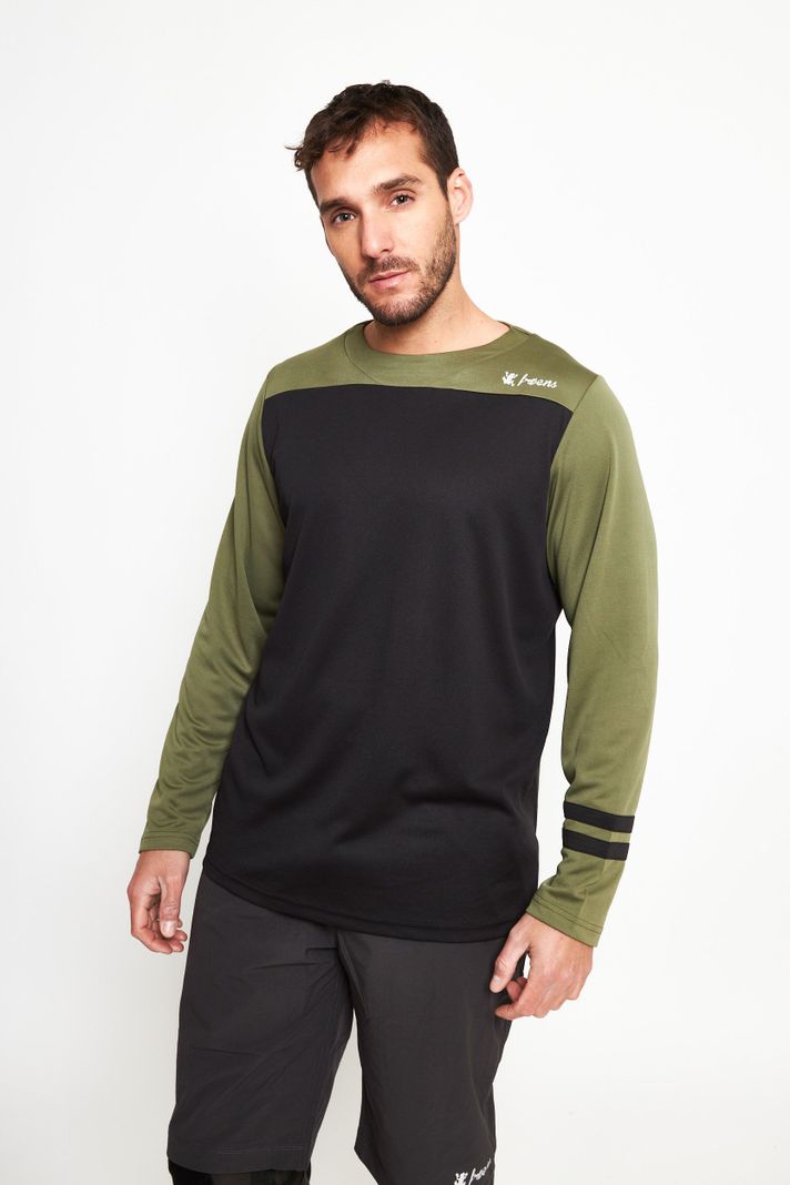 Polera manga larga hombre MTB oliva -0