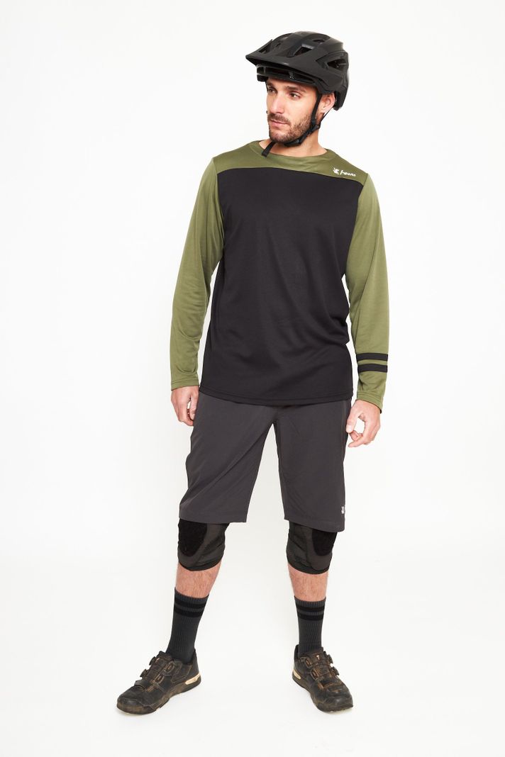 Polera manga larga hombre MTB oliva -3