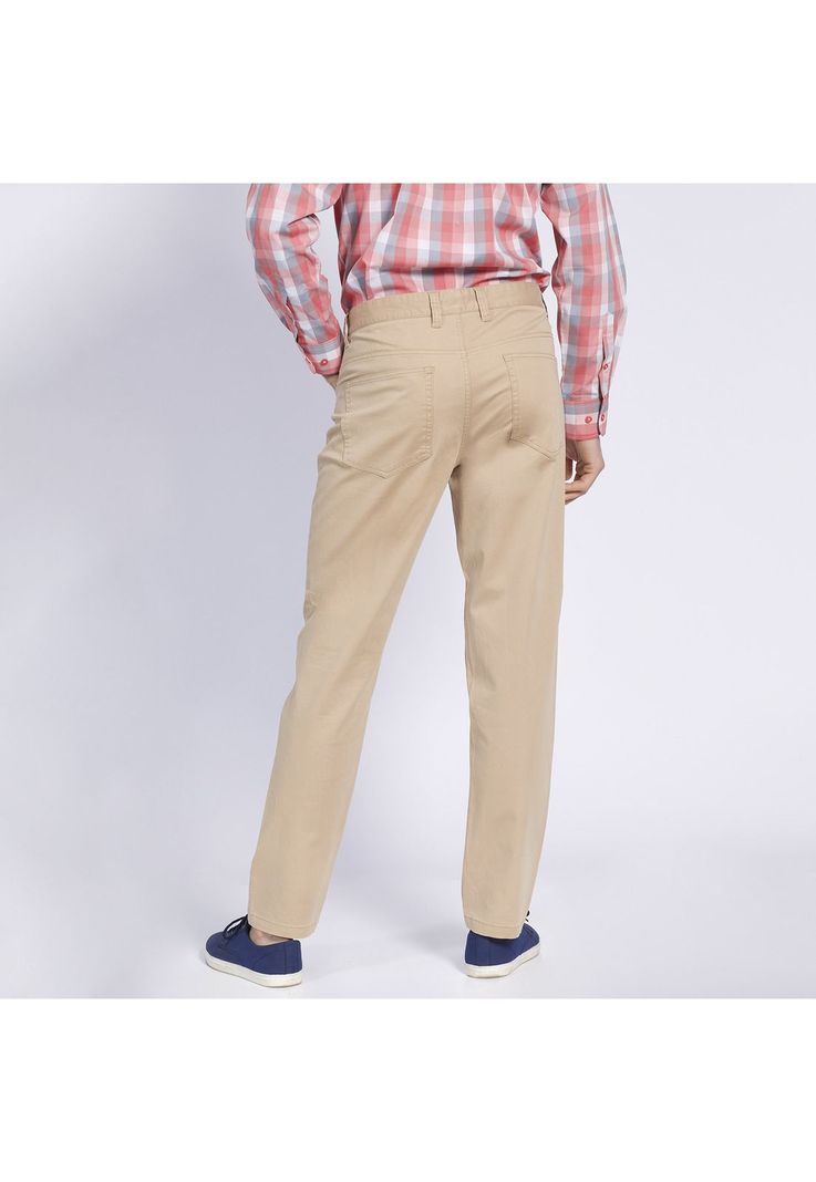 Pantalón Hombre 5 Bolsillos Slim Fit Spandex Beige-2