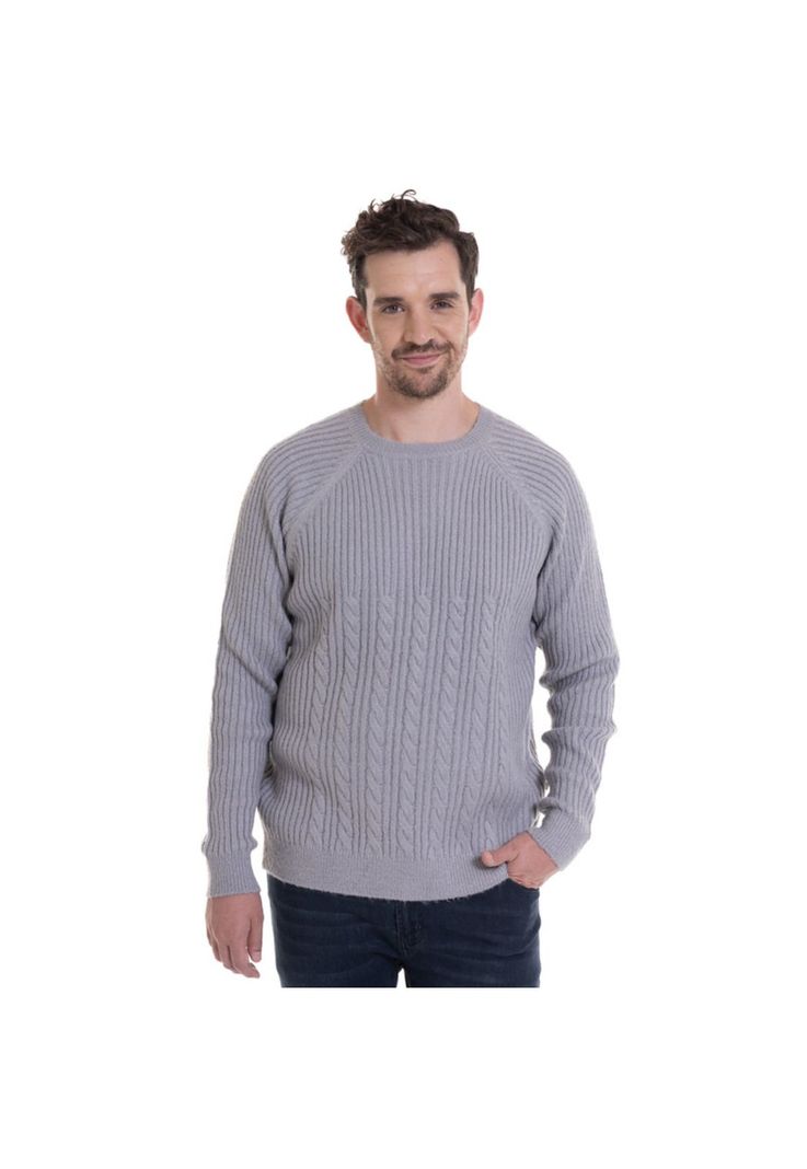 Sweater Cuello Redondo Textura Melange medio-0