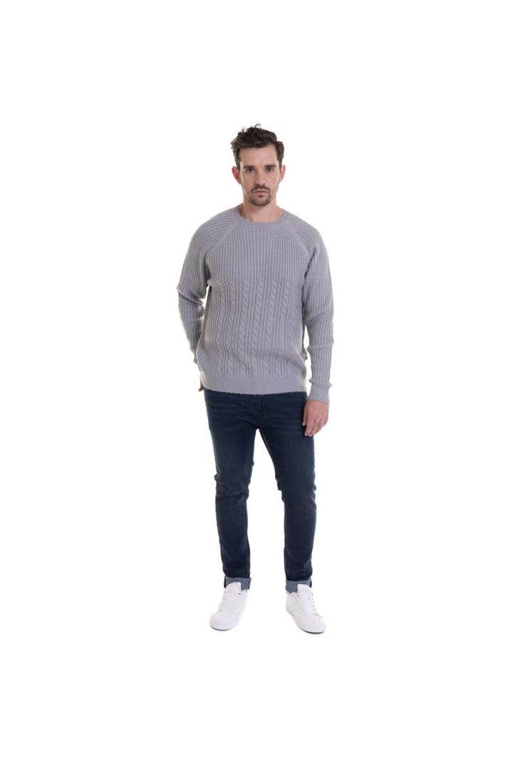 Sweater Cuello Redondo Textura Melange medio-2