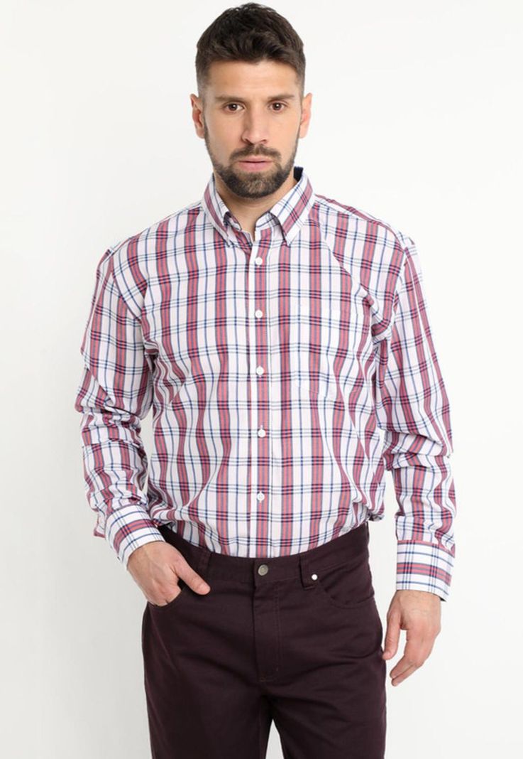 Camisa Fantasia Premium Manga Larga Boton Cuello Gris Melange-0