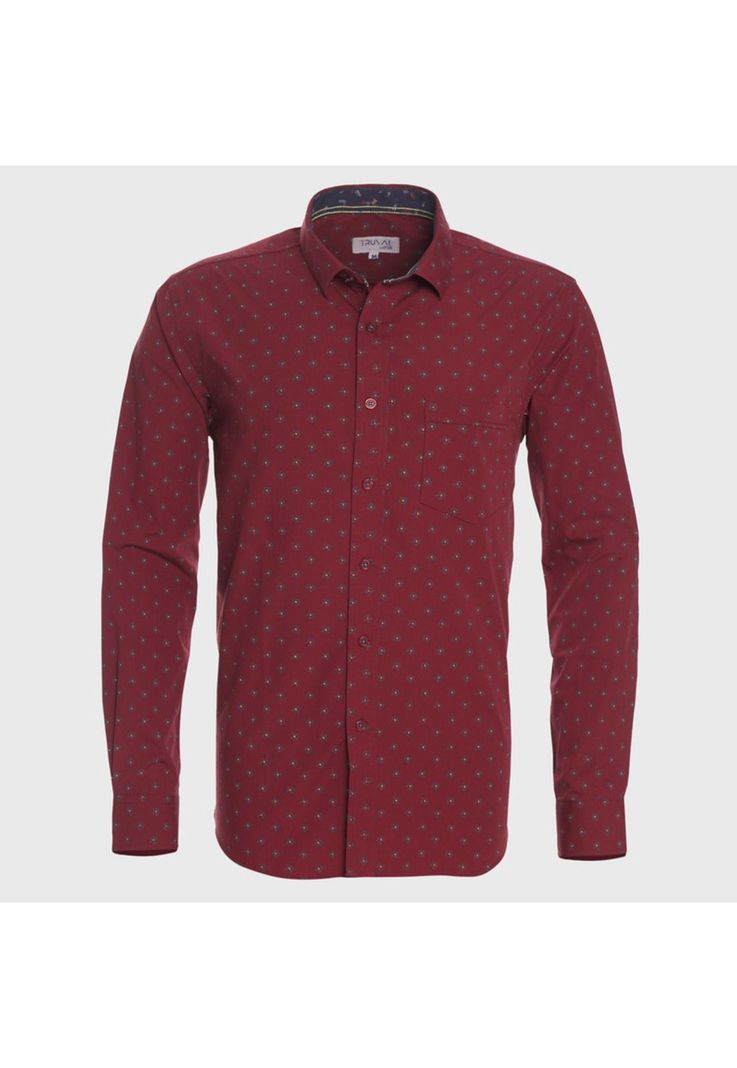 Camisa Manga Larga Estampada Diseños Clasico Slim Fit-0