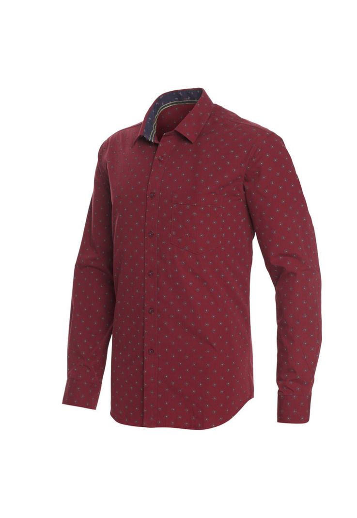 Camisa Manga Larga Estampada Diseños Clasico Slim Fit-1