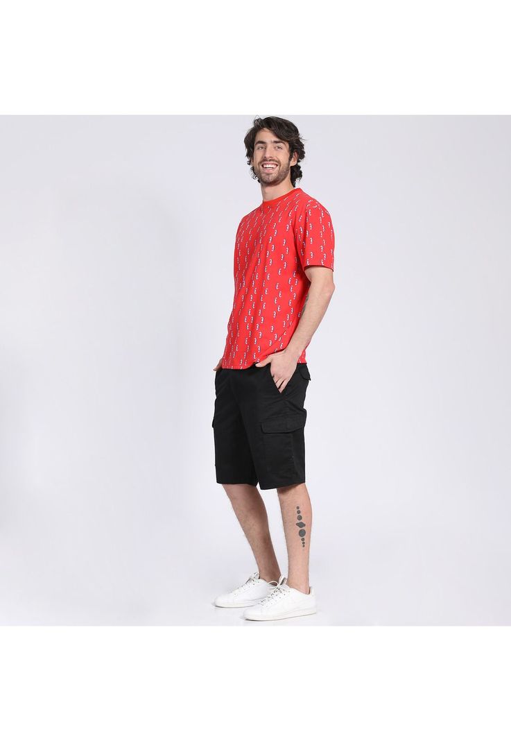 Polera Manga Corta Jersey Print Coral-0