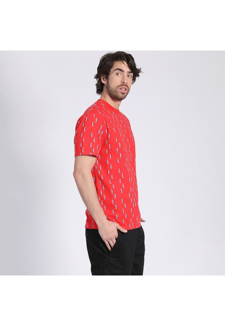 Polera Manga Corta Jersey Print Coral-1