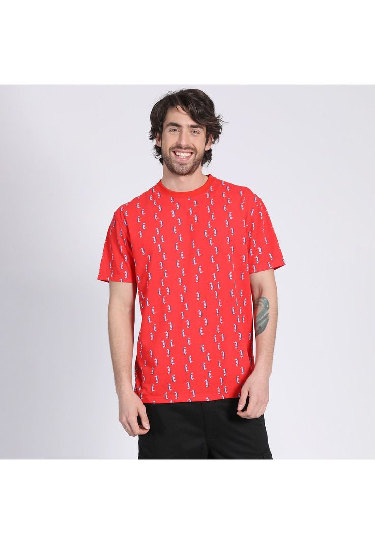 Polera Manga Corta Jersey Print Coral-2