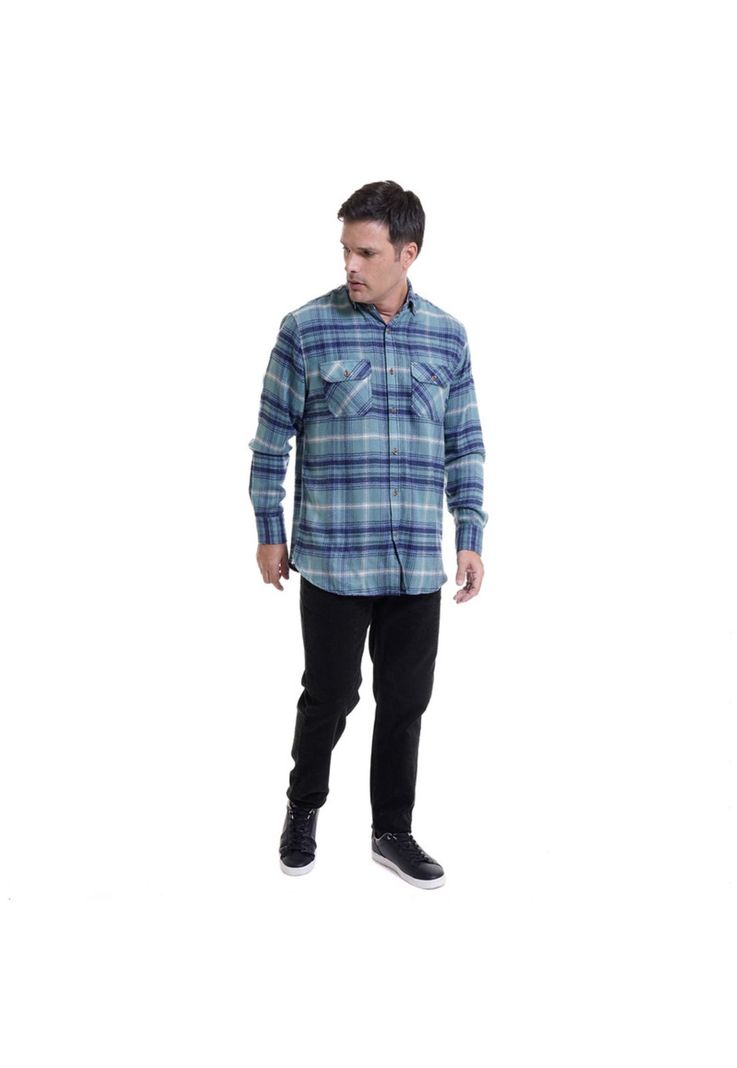 Camisa Leñadora Celeste-2