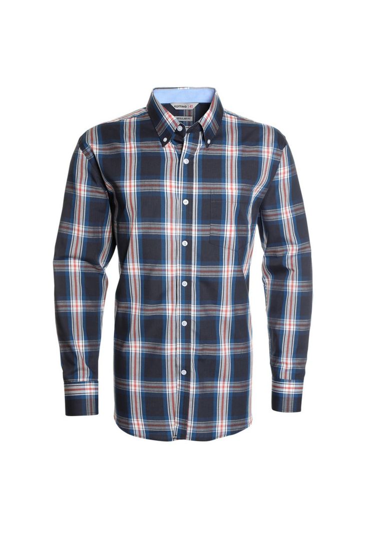 Camisa Fantasia Premium Manga Larga Boton Cuello Azul Marino-3