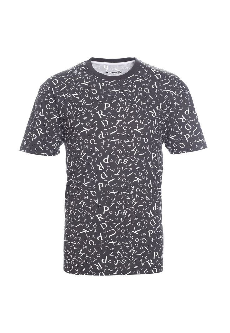 Polera Manga Corta Jersey Print Negro-0
