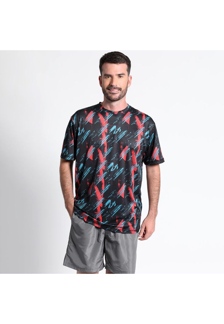 Polera Manga Corta Full Print Deportiva Regular Fit-0