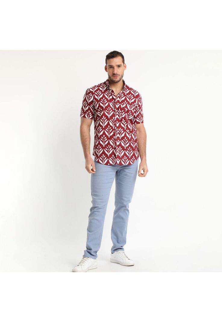 Camisa Estampada Diseño Mc Burdeo-0