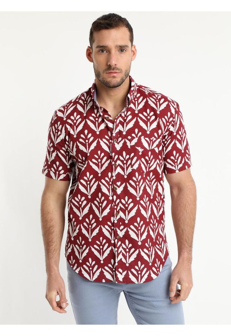 Camisa Estampada Diseño Mc Burdeo-1