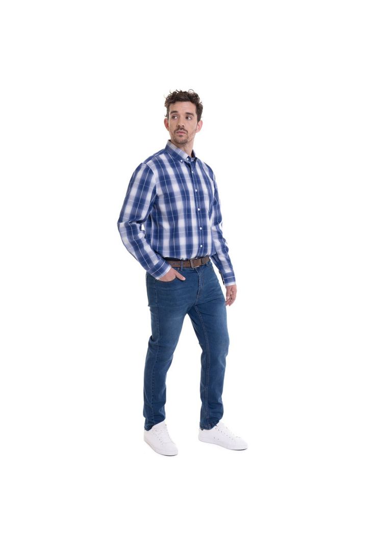 Camisa Trevira Cuadros  Azul-2