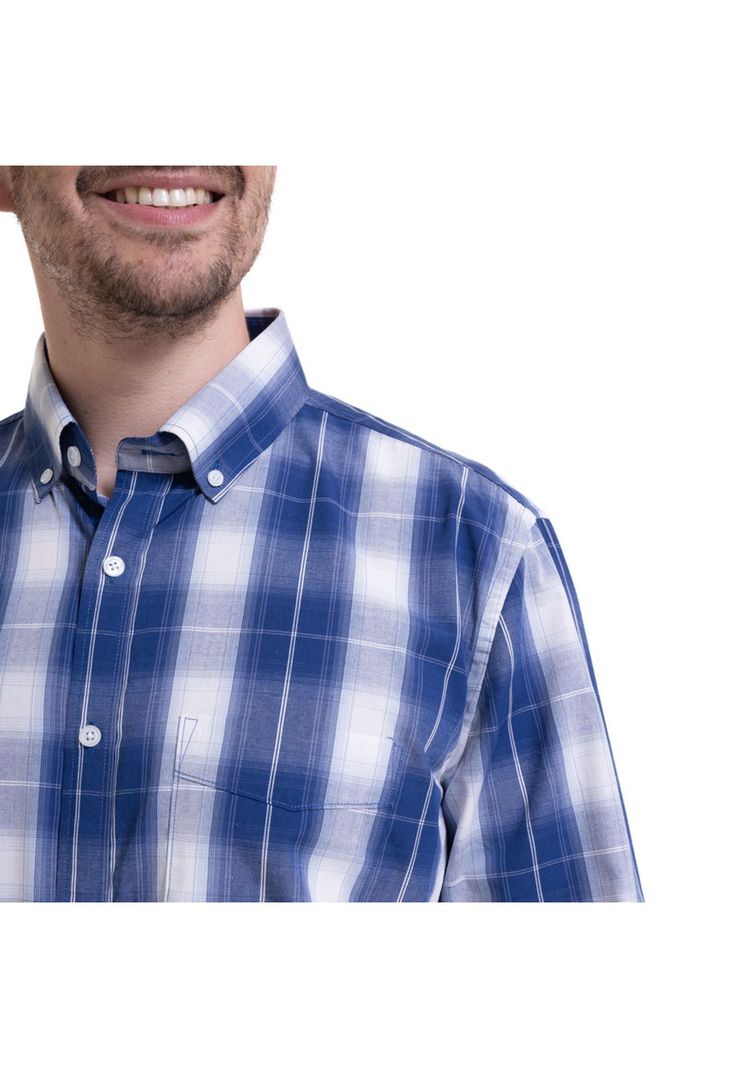 Camisa Trevira Cuadros  Azul-3