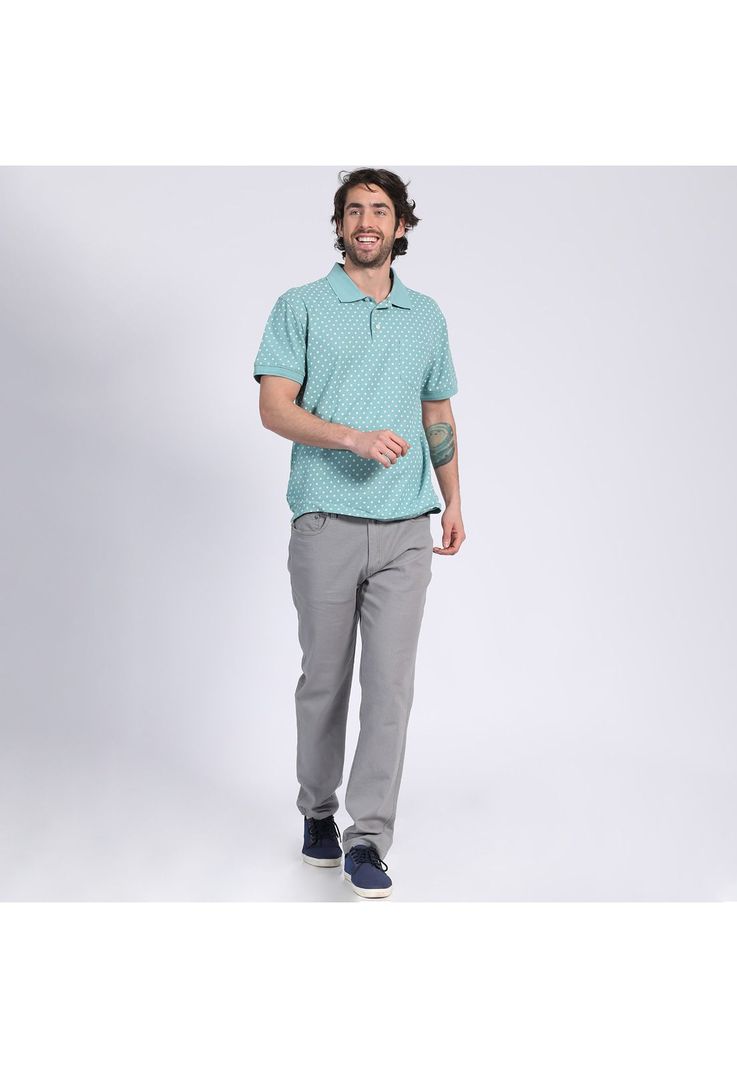 Polera Manga Corta Piqué Estampada Azul-0