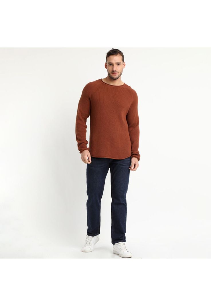 Sweater Cuello Redondo Ladrillo-0