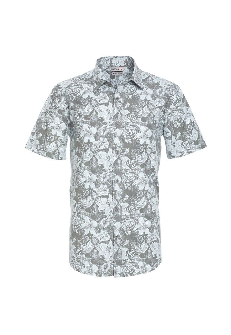 Camisa Manga Corta Guayabera Regular Fit Cuello Semi Italiano Verde musgo-0