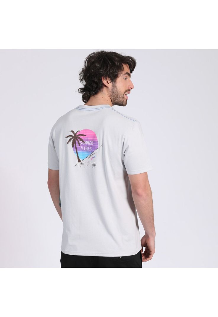 Polera Manga Corta Jersey Estampada Cuello Redondo Gris-2