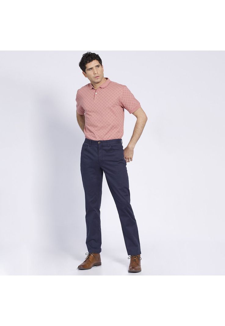 Pantalón Hombre 5 Bolsillos Slim Fit Spandex Azul marino-0