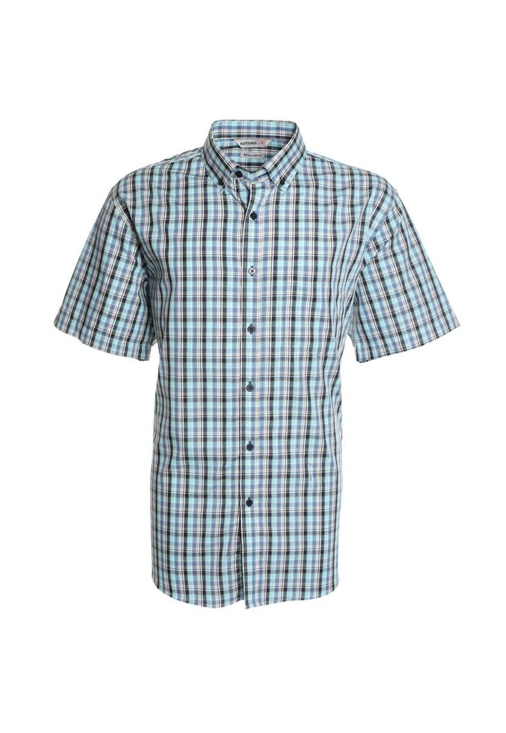 Camisa Fantasia Premium Manga Corta Boton Cuello Azul Marino-3