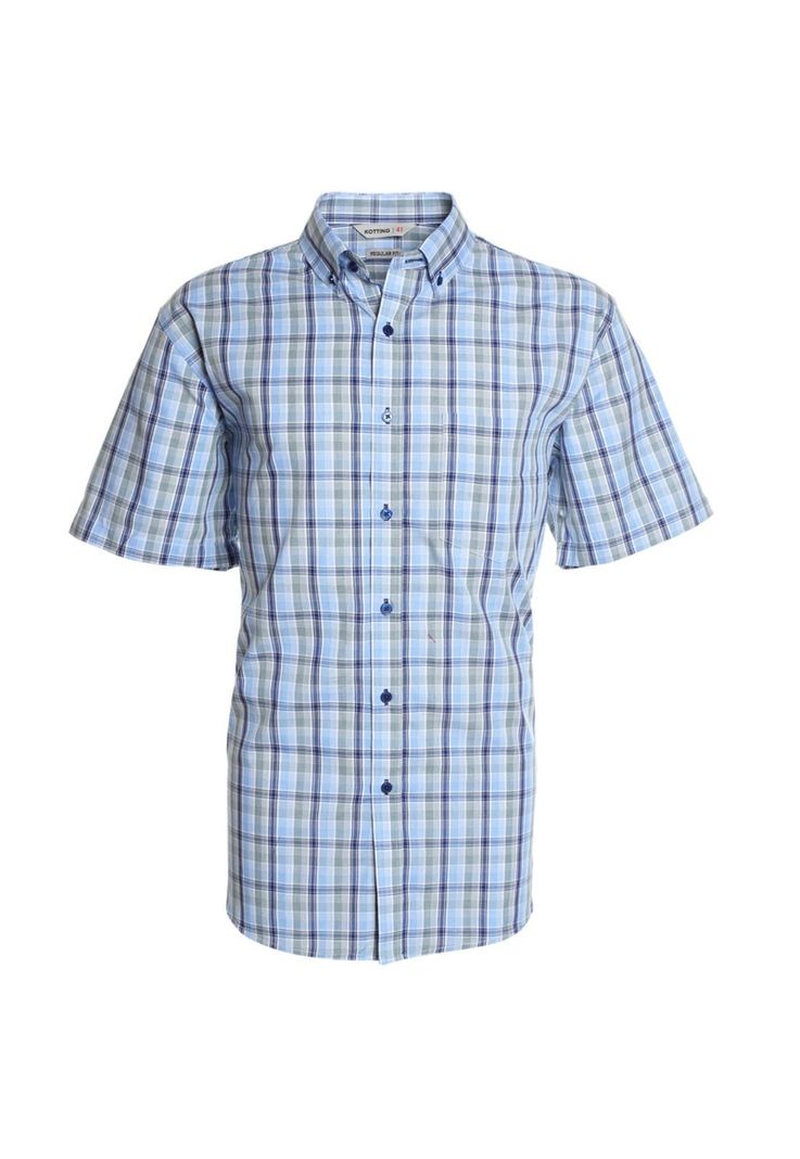 Camisa Fantasia Premium Manga Corta Boton Cuello Azul-3