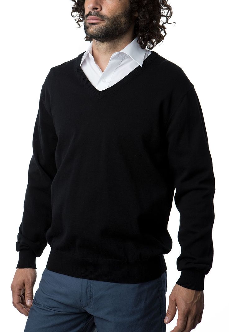 Sweater Clásico Cuello V-0